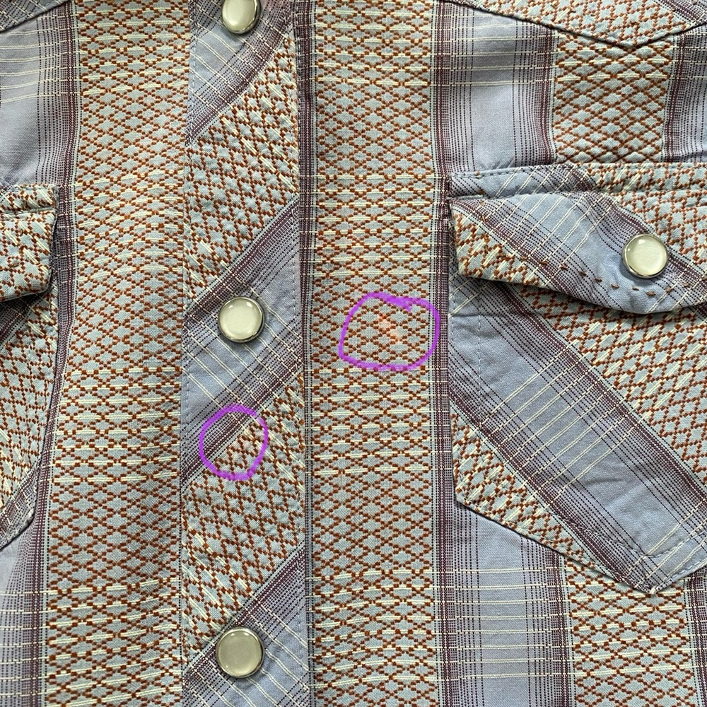 Patagonia Drifter Western Pearl Snap Button Lavender Plaid Shirt Women's Large - Picture 10 of 16